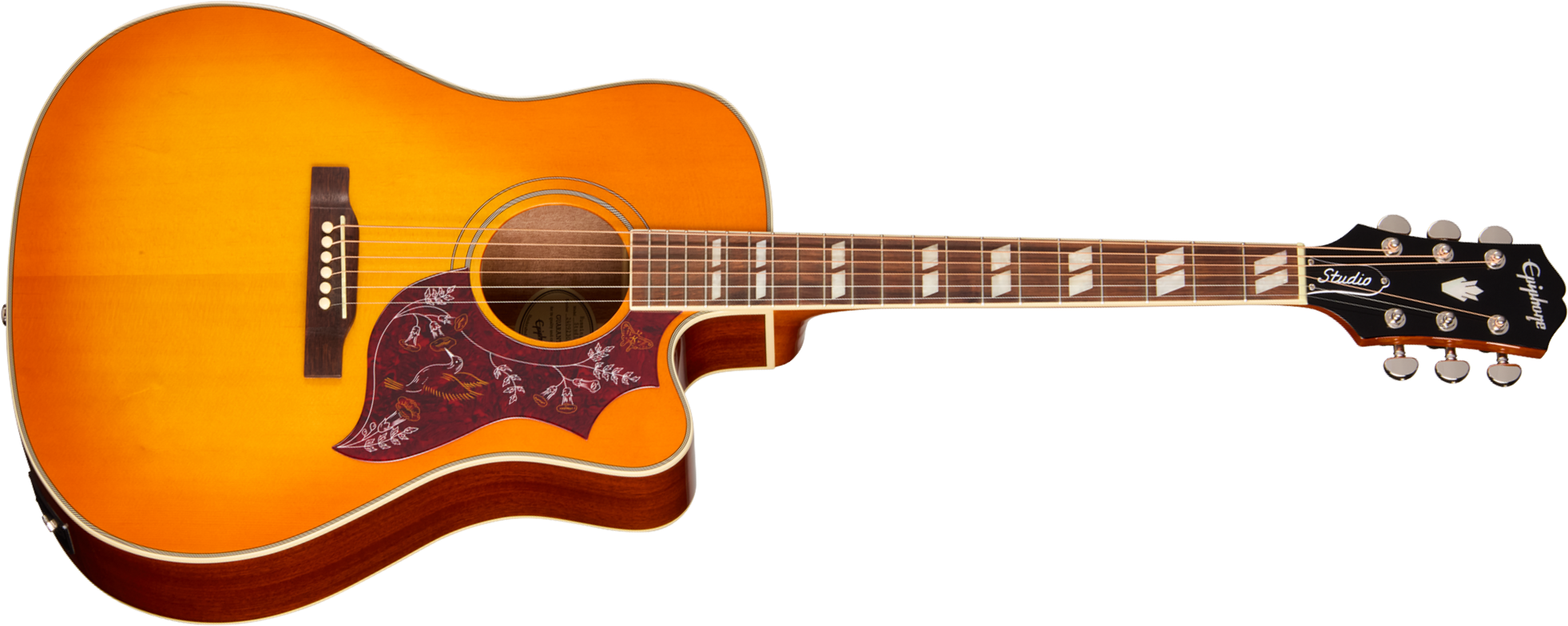 Epiphone Hummingbird Studio Ec Ibg Dreadnought Cw Epicea Acajou Rw - Heritage Cherry Sunburst - Guitarra folk - Main picture