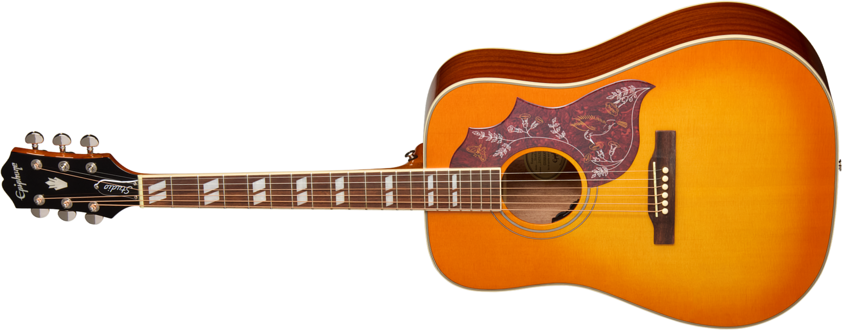 Epiphone Hummingbird Studio Lh Gaucher Ibg Dreadnought Epicea Acajou Rw - Heritage Cherry Sunburst - Guitarra folk - Main picture