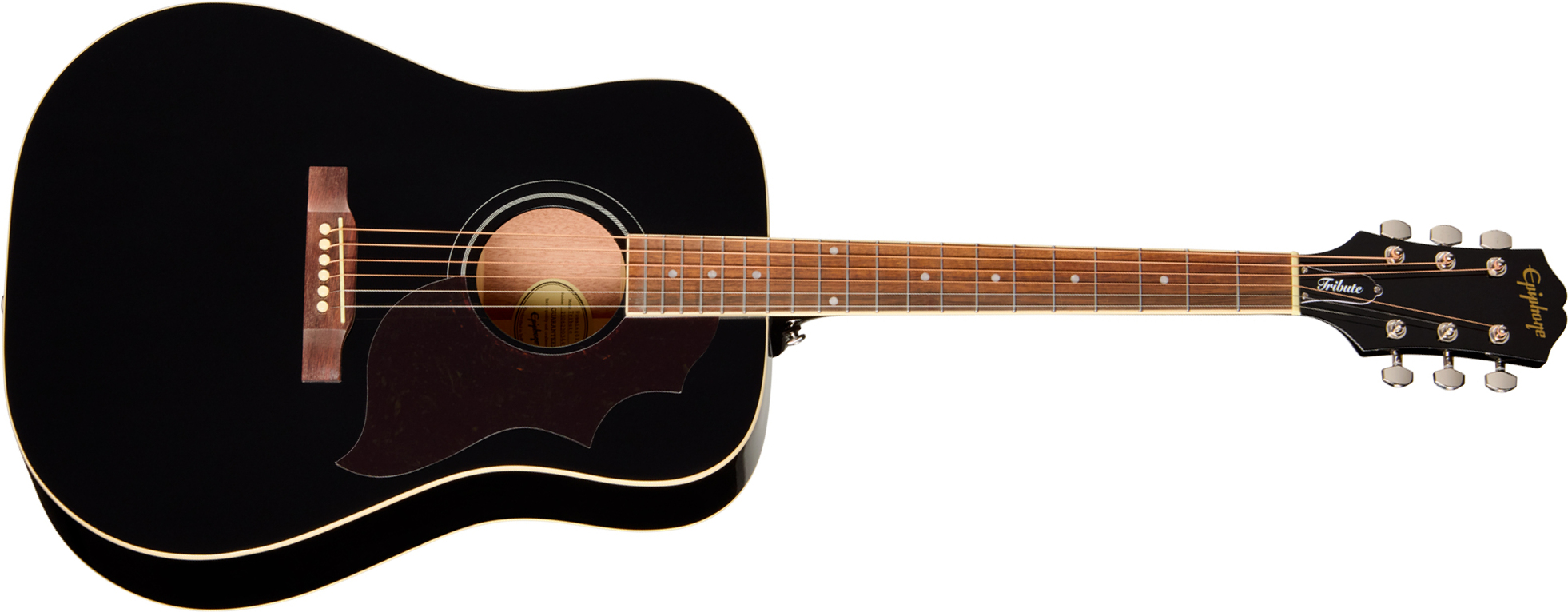 Epiphone Hummingbird Tribute Dreadnought Shsc Epicea Acajou Lau - Ebony - Guitarra folk - Main picture