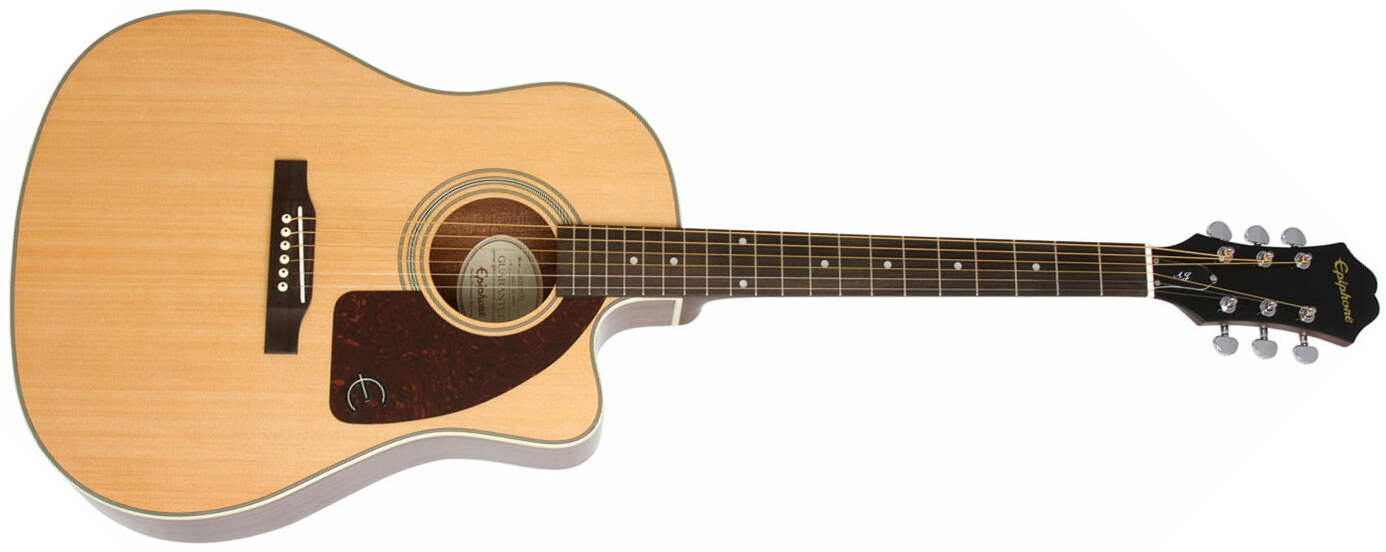 Epiphone J-15 Ec Deluxe Dreadnought Cw Epicea Acajou Lau - Natural - Guitarra electro acustica - Main picture