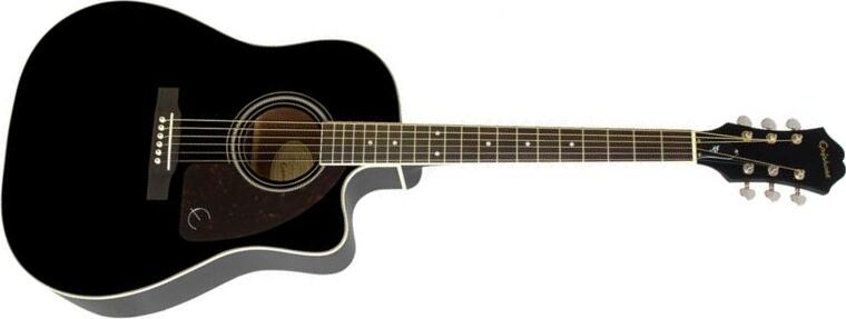 Epiphone J-45 Ec Studio Dreadnought Cw Epicea Acajou Rw - Ebony - Guitarra electro acustica - Main picture