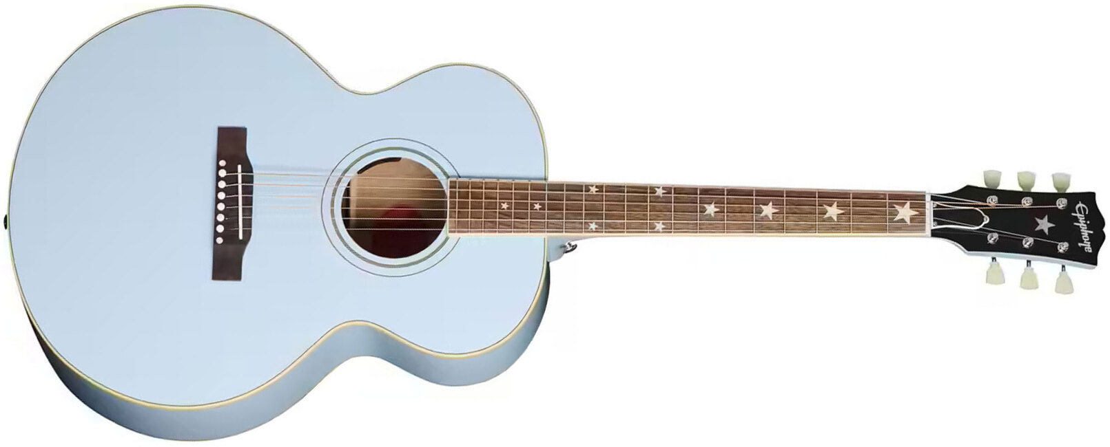 Epiphone J180 Ls Inspired By Jumbo Epicea Acajou Lau - Frost Blue - Guitarra folk - Main picture