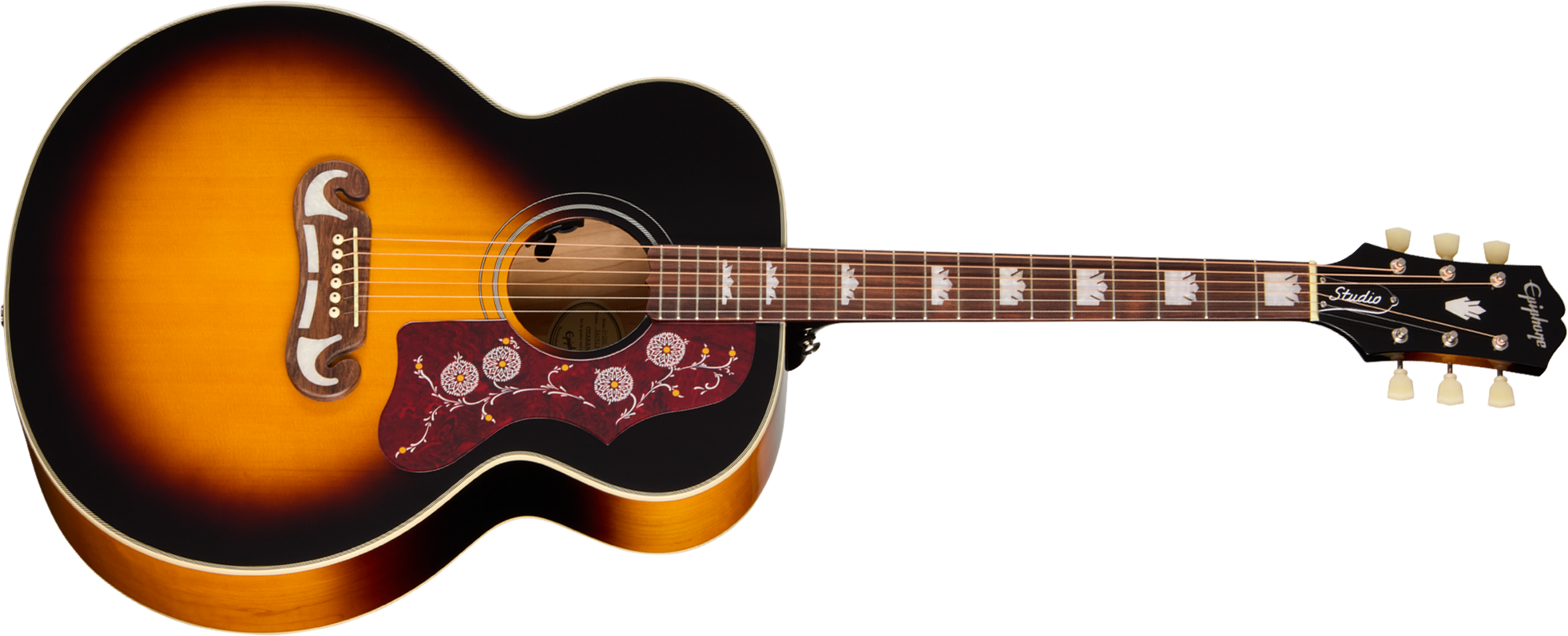 Epiphone J200 Studio Ibg Jumbo Epicea Erable Rw - Vintage Sunburst - Guitarra folk - Main picture