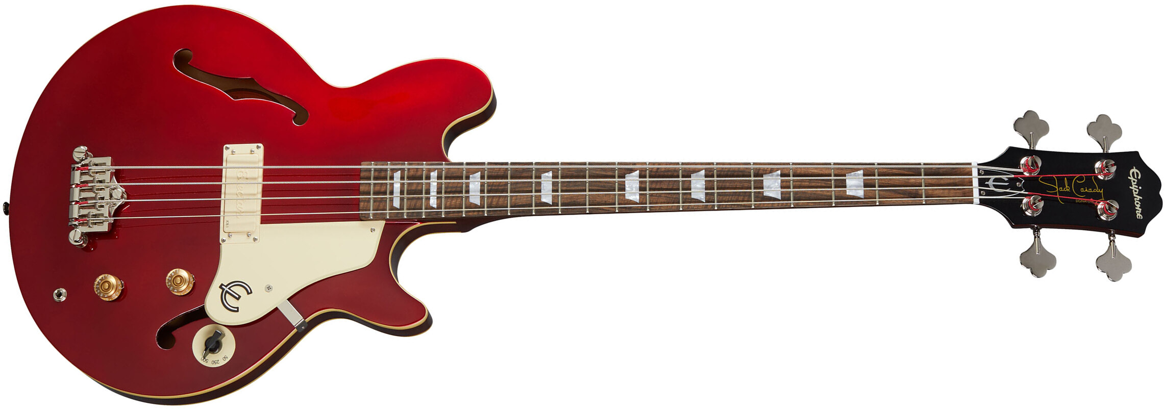 Epiphone Jack Casady Bass Signature Lau - Sparkling Burgundy - Bajo eléctrico semi caja - Main picture