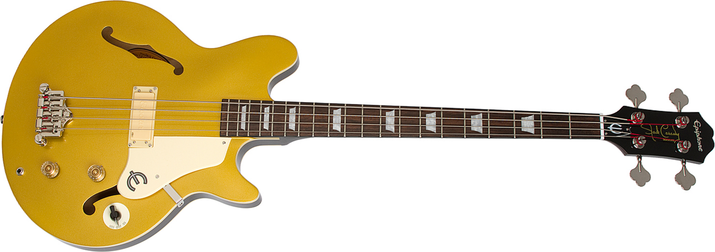 Epiphone Jack Casady Signature Bass Ch - Metallic Gold - Bajo eléctrico semi caja - Main picture