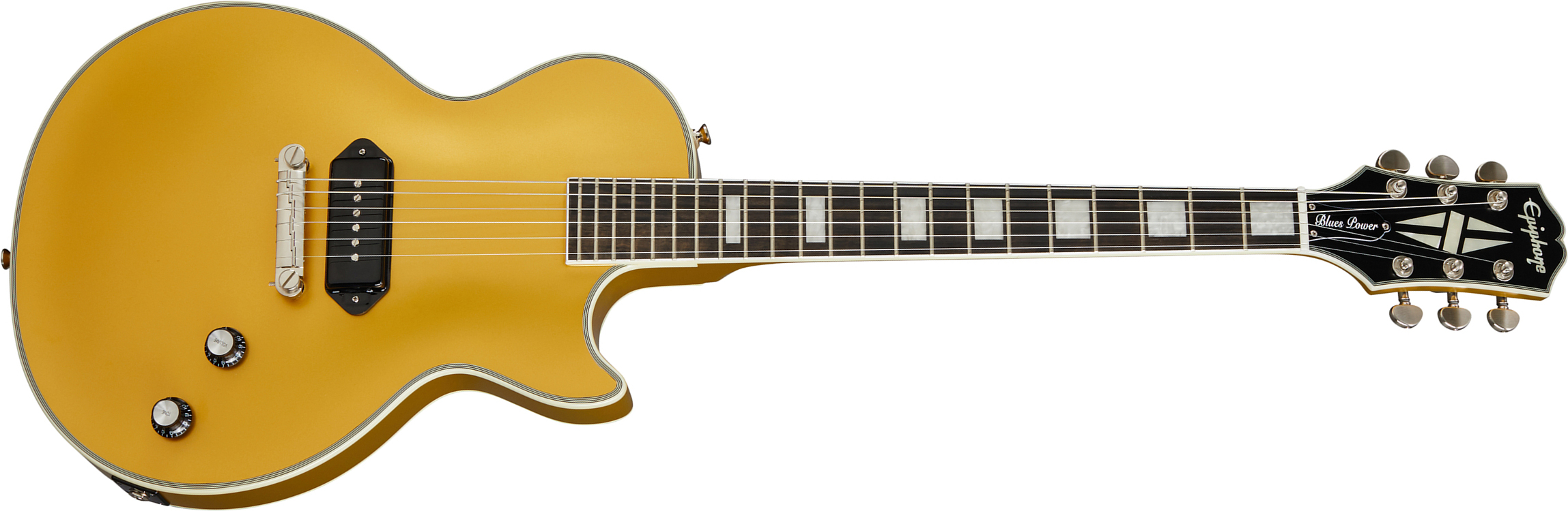 Epiphone Jared James Nichols Gold Glory Les Paul Custom Ltd Signature S P90 Ht Eb - Double Gold Vintage Aged - Guitarra eléctrica de corte único. - Ma