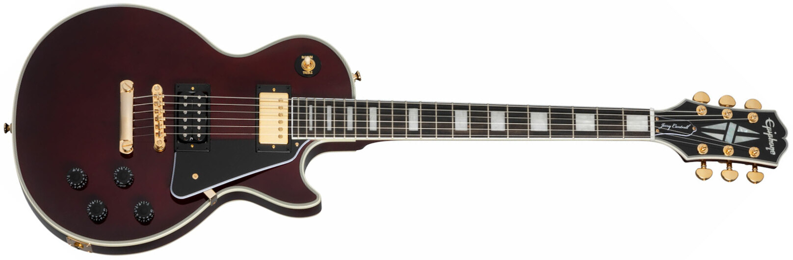 Epiphone Jerry Cantrell Les Paul Custom Wino Signature 2h Ht Eb - Wine Red - Guitarra eléctrica de corte único. - Main picture