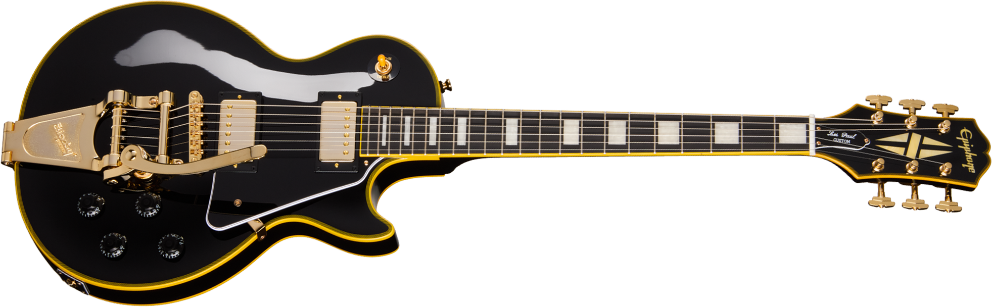 Epiphone Joe Bonamassa Les Paul Custom 1959 Bigsby Ltd Signature 2h Trem Ebo - Antique Ebony - Guitarra eléctrica de corte único. - Main picture