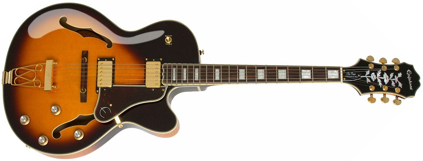 Epiphone Joe Pass Emperor Ii Pro 2018 Signature Hh Ht Pf - Vintage Sunburst - Guitarra elécrica Jazz cuerpo acústico - Main picture