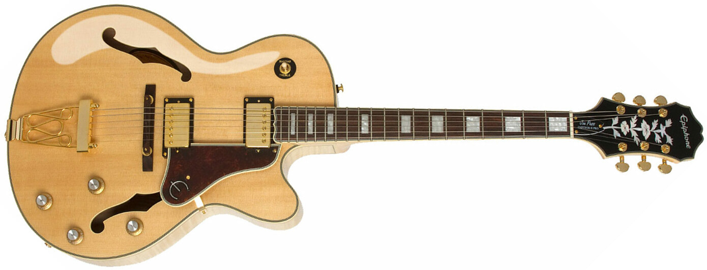 Epiphone Joe Pass Emperor Ii Pro Hh Ht Rw - Natural - Guitarra elécrica Jazz cuerpo acústico - Main picture