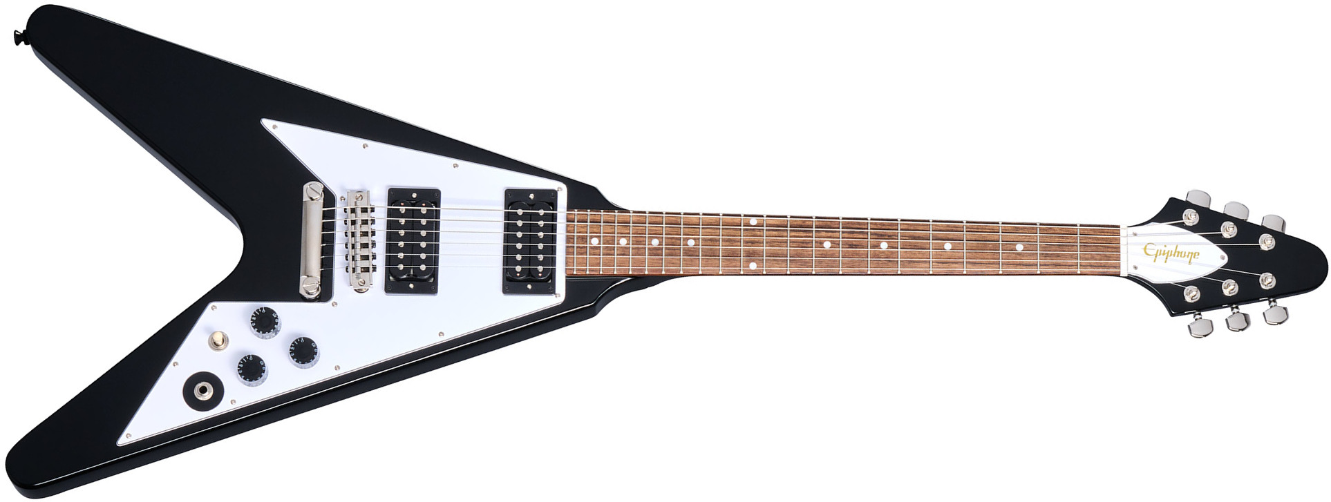 Epiphone Kirk Hammett Flying V 1979 Signature 2h Gibson  Ht Rw - Ebony - Guitarra eléctrica de autor - Main picture