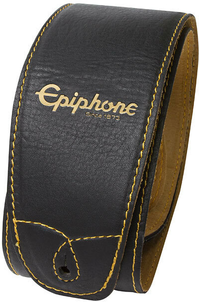 Epiphone Leather Guitar Strap Cuir 3inc Black - Correa - Main picture
