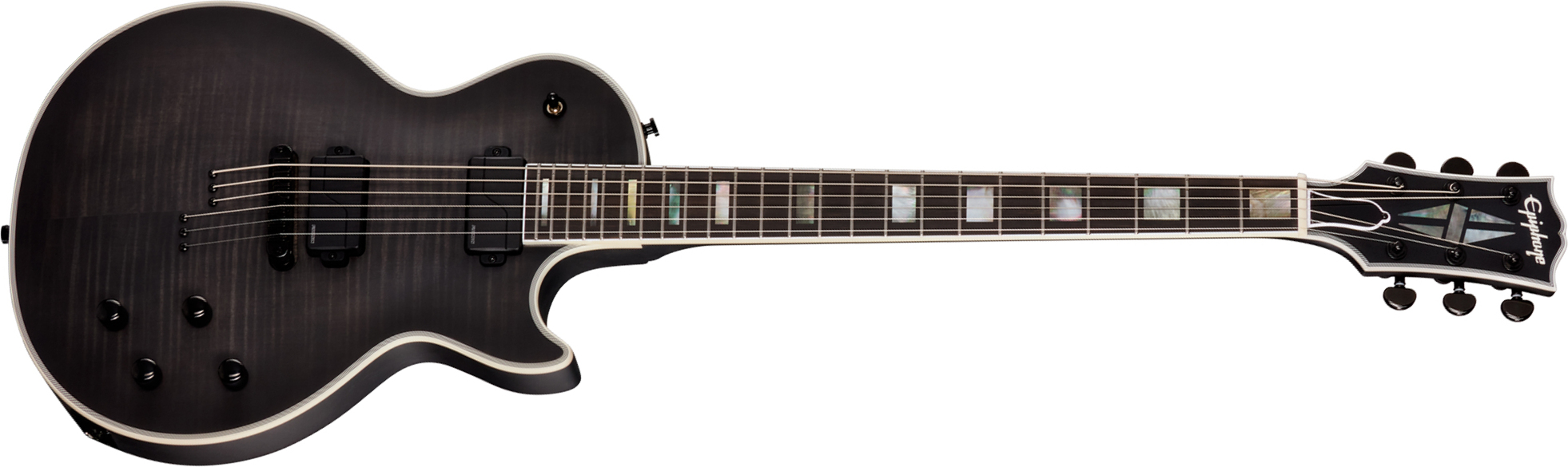 Epiphone Les Paul Baritone Prophecy Modern 2h Fishman Fluence Ht Eb - Obsidian Storm Satin - Guitarra eléctrica barítono - Main picture