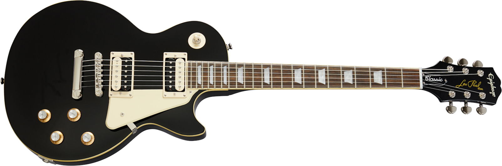 Epiphone Les Paul Classic Modern 2020 2h Ht Lau - Ebony - Guitarra eléctrica de corte único. - Main picture