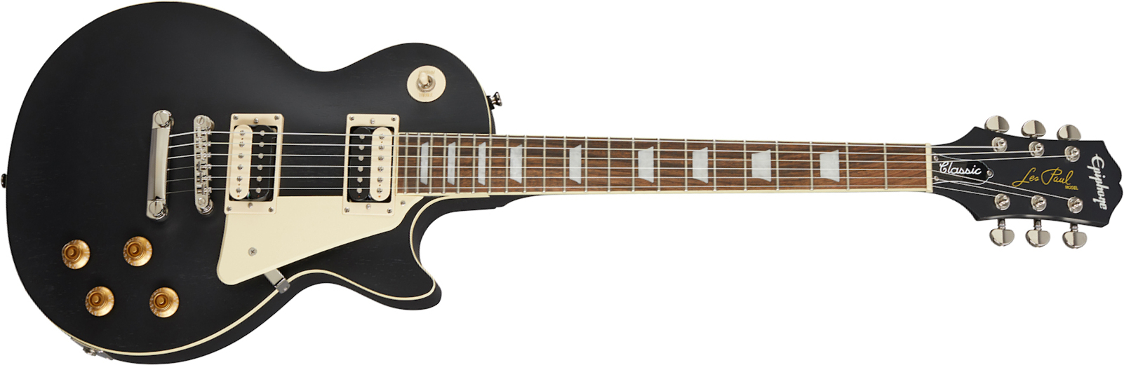 Epiphone Les Paul Classic Worn 2020 Hh Ht Lau - Worn Ebony - Guitarra eléctrica de corte único. - Main picture