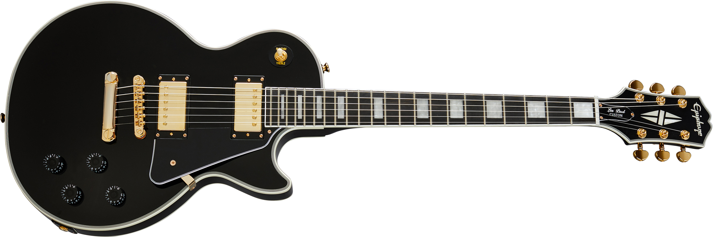 Epiphone Les Paul Custom 2h Ht Eb - Ebony - Guitarra eléctrica de corte único. - Main picture
