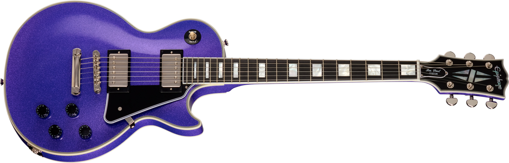 Epiphone Les Paul Custom Igc 2h Gibson Ht Eb - Amethyst Sparkle - Guitarra eléctrica de corte único. - Main picture
