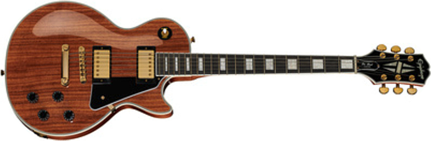 Epiphone Les Paul Custom Koa 2h Ht Eb - Natural - Guitarra eléctrica de corte único. - Main picture