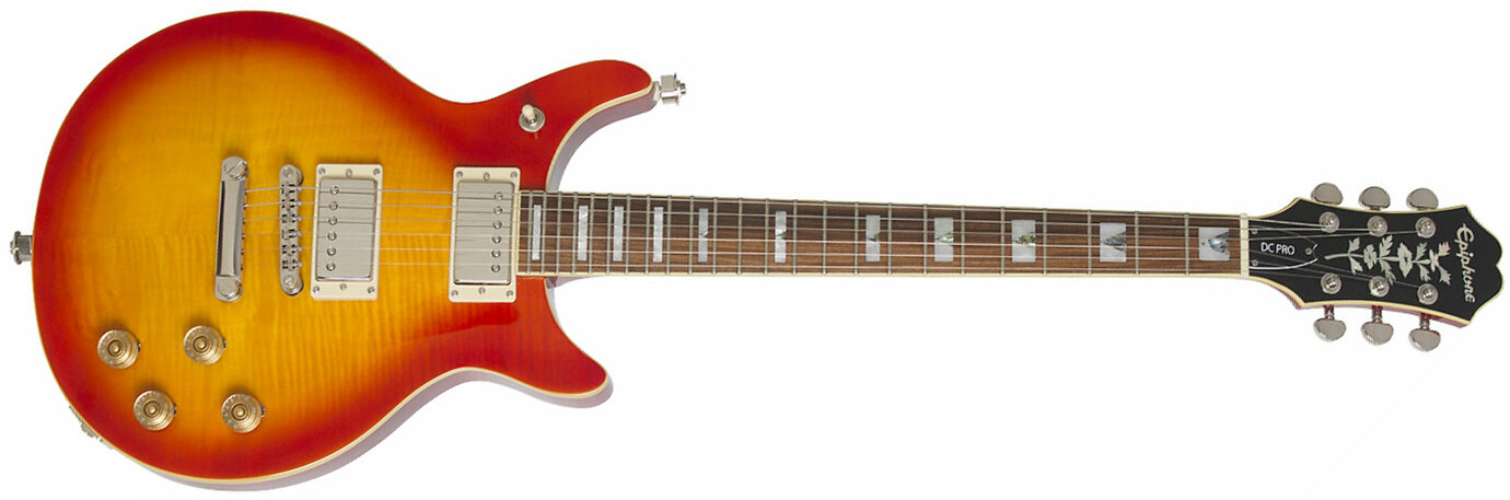 Epiphone Les Paul Dc Pro 2019 2h Ht Pf - Faded Cherry Burst - Guitarra eléctrica de doble corte - Main picture