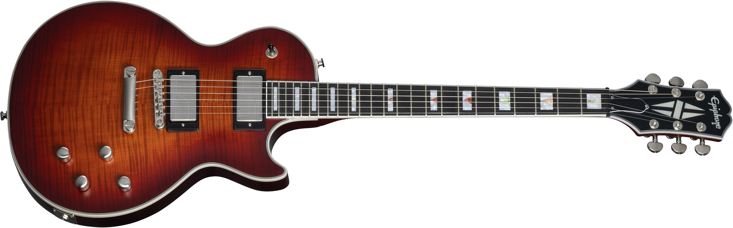 Epiphone Les Paul Prophecy Inspired By / Modern 2h Fishman Fluence Ht Eb - Aged Bengal Tiger Burst - Guitarra eléctrica de corte único. - Main picture