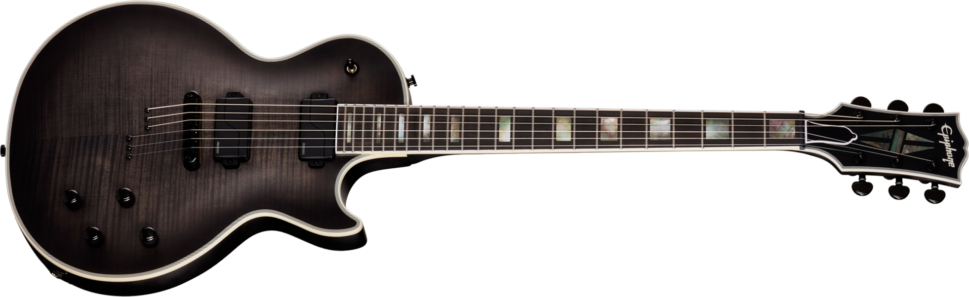 Epiphone Les Paul Prophecy Modern 2h Fishman Fluence Ht Eb - Obsidian Storm Satin - Guitarra eléctrica de corte único. - Main picture