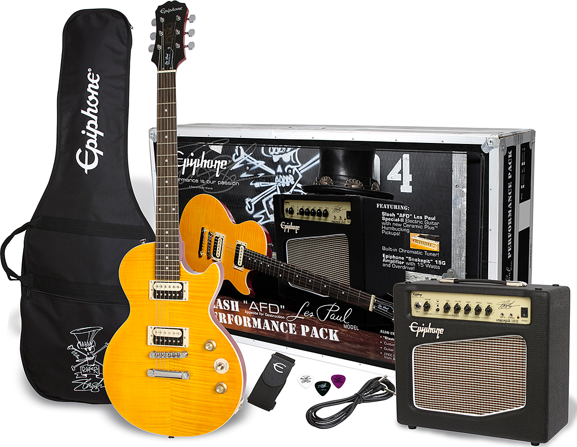 Epiphone Les Paul Slash Afd Performance Pack Ch - Appetite Amber - Packs guitarra eléctrica - Main picture