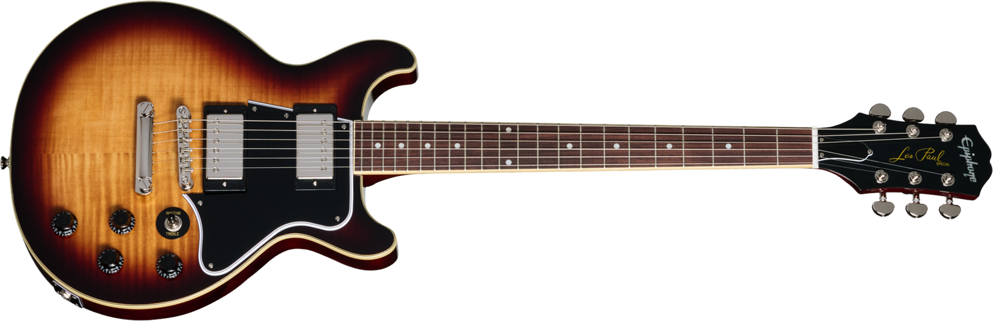 Epiphone Les Paul Special Double Cut Figured Ibg Dc 2s P90 Ht Rw - Bourbon Burst - Guitarra eléctrica de doble corte - Main picture