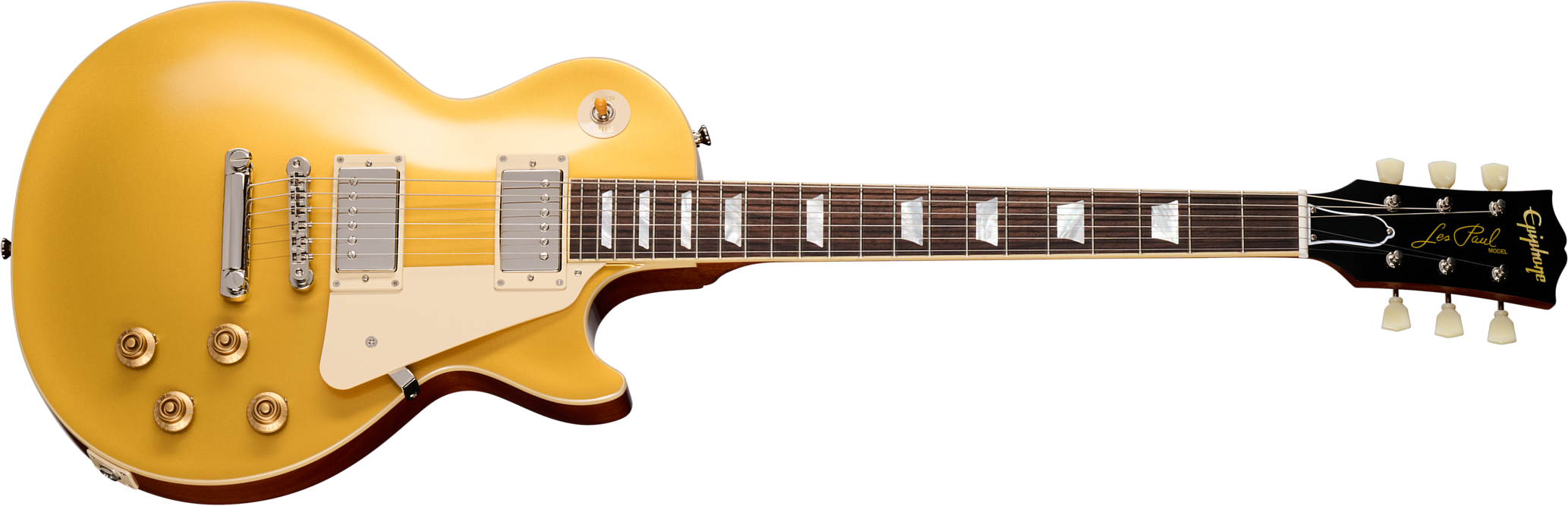 Epiphone Les Paul Standard 1957 Goldtop Reissue Ins.by.g.c 2h Gibson Ht Rw - Antique Gold - Guitarra eléctrica de corte único. - Main picture