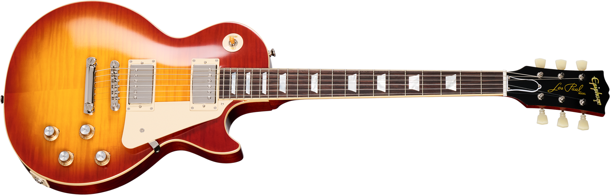 Epiphone Les Paul Standard 1960 Reissue I.b.g.c 2h Gibson Ht Rw - Washed Cherry Sunburst - Guitarra eléctrica de corte único. - Main picture