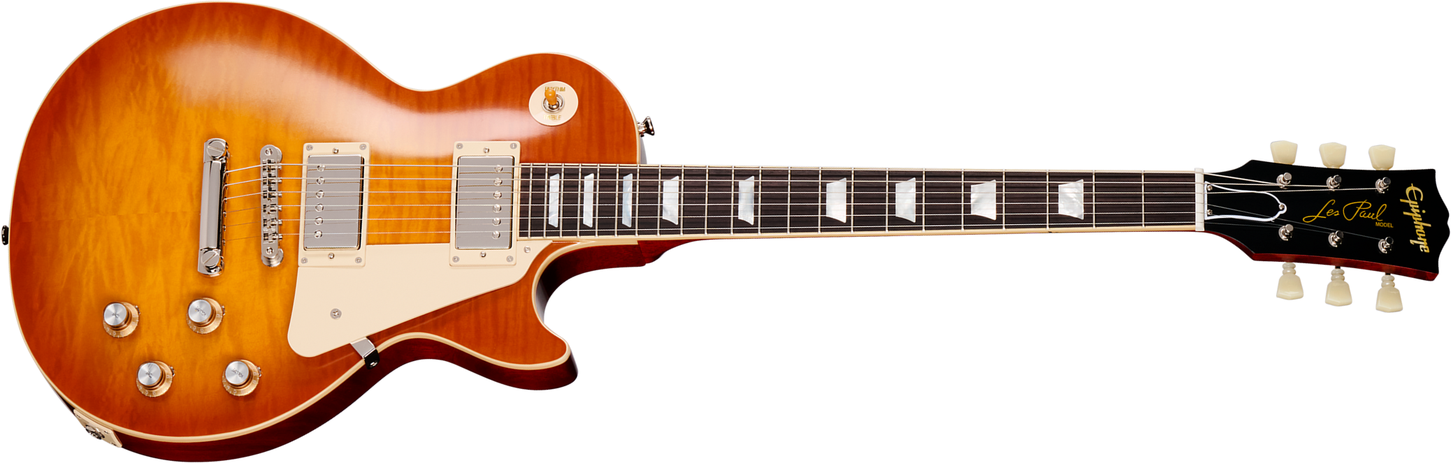 Epiphone Les Paul Standard 1960 Reissue Igc 2h Gibson Ht Rw - Tangerine Burst - Guitarra eléctrica de corte único. - Main picture
