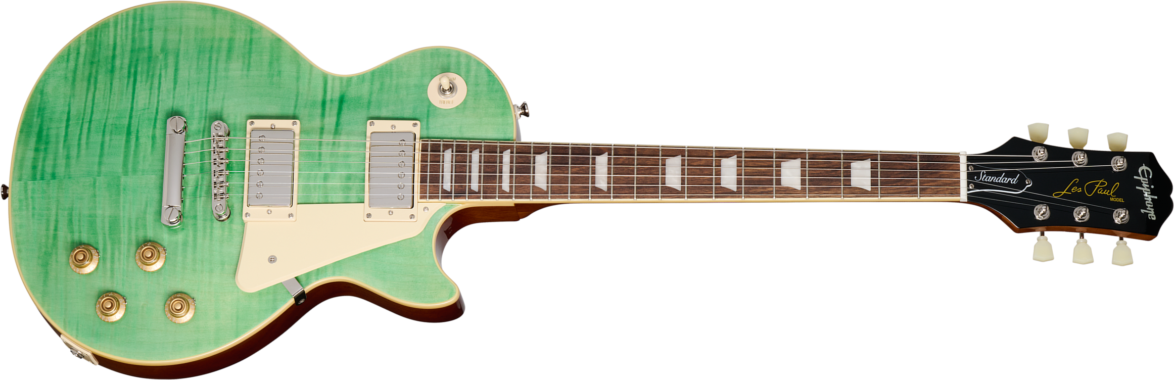Epiphone Les Paul Standard 50s Figured Insp. By Gibson Original 2h Ht Lau - Seafoam Green - Guitarra eléctrica de corte único. - Main picture