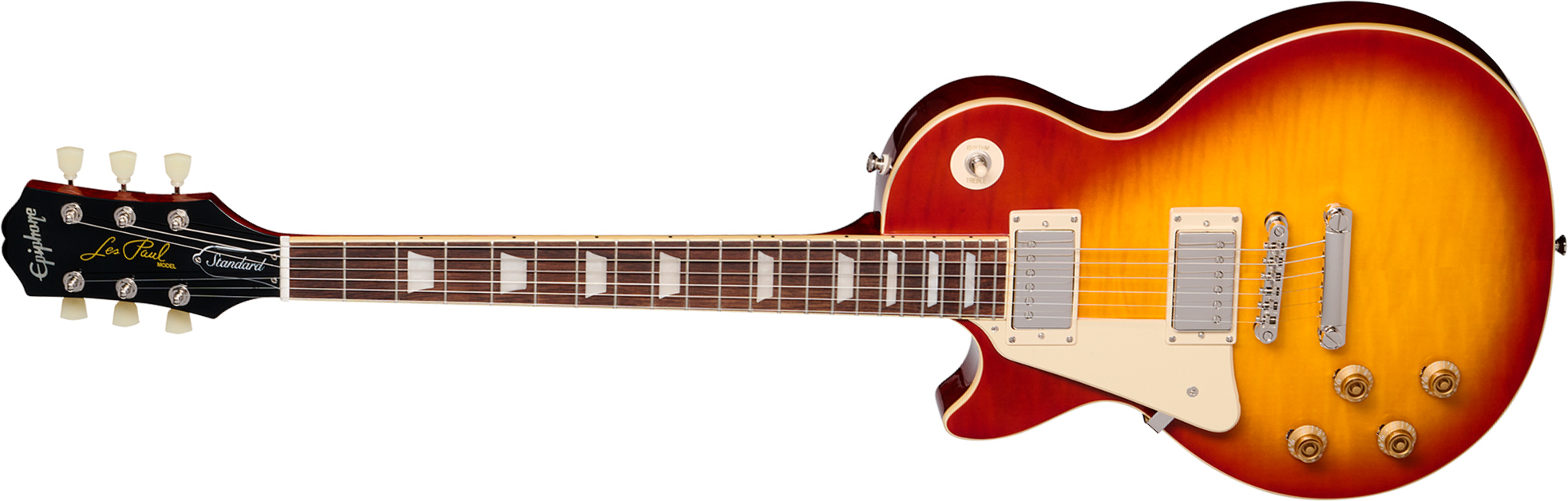 Epiphone Les Paul Standard 50s Figured Lh Ibg Original Gaucher 2h Ht Rw - Washed Cherry Sunburst - Guitarra eléctrica de corte único. - Main picture