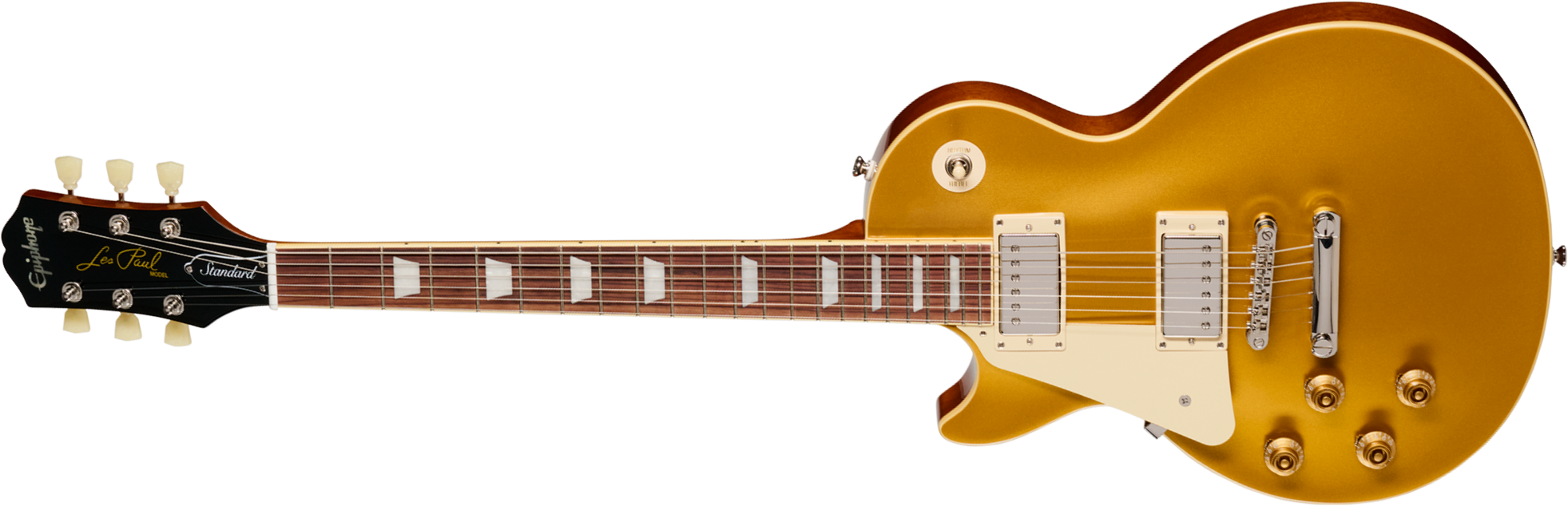 Epiphone Les Paul Standard 50s Lh Ibg Gaucher Original 2h Ht Rw - Goldtop - Guitarra eléctrica de corte único. - Main picture