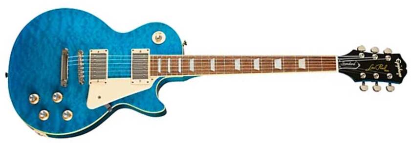 Epiphone Les Paul Standard 60s Quilt Top Ltd Ibg Original 2h Ht Lau - Translucent Blue - Guitarra eléctrica de corte único. - Main picture