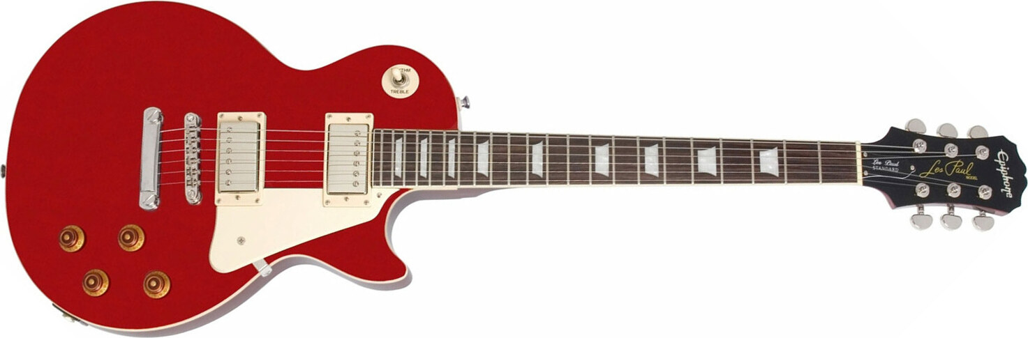 Epiphone Les Paul Standard Ch - Cardinal Red - Guitarra eléctrica de corte único. - Main picture