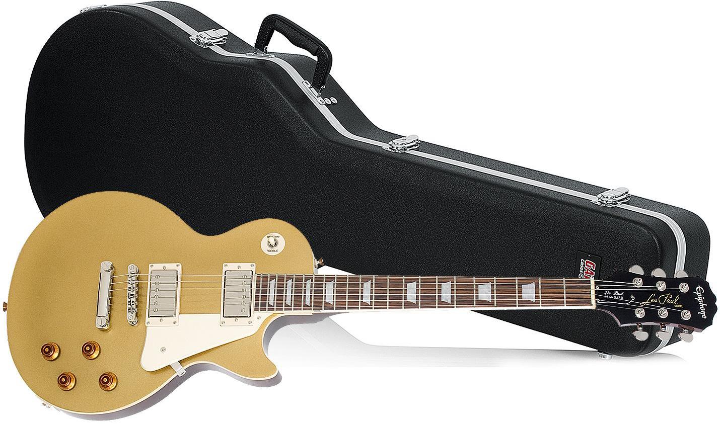 Packs guitarra eléctrica Epiphone Les Paul Standard + Gator GC-LPS Les Paul Case - Metallic gold