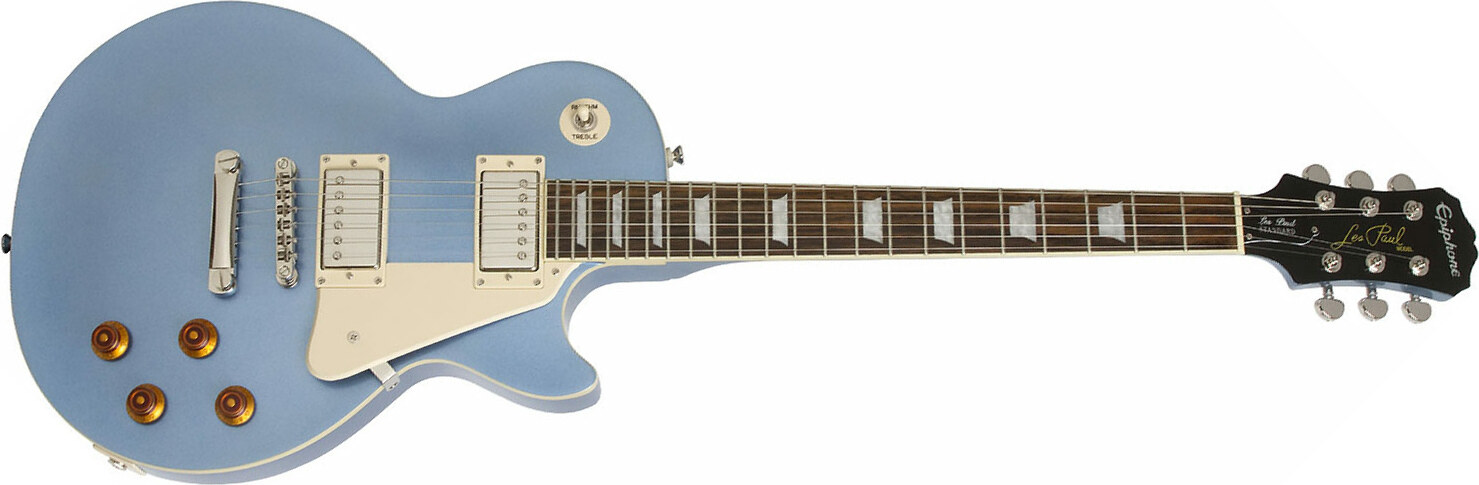 Epiphone Les Paul Standard Hh Ht Pf - Pelham Blue - Guitarra eléctrica de corte único. - Main picture