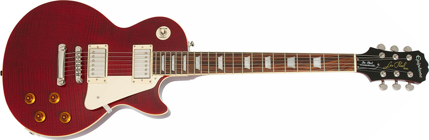 Epiphone Les Paul Standard Plus Top Pro Ch - Wine Red - Guitarra eléctrica de corte único. - Main picture