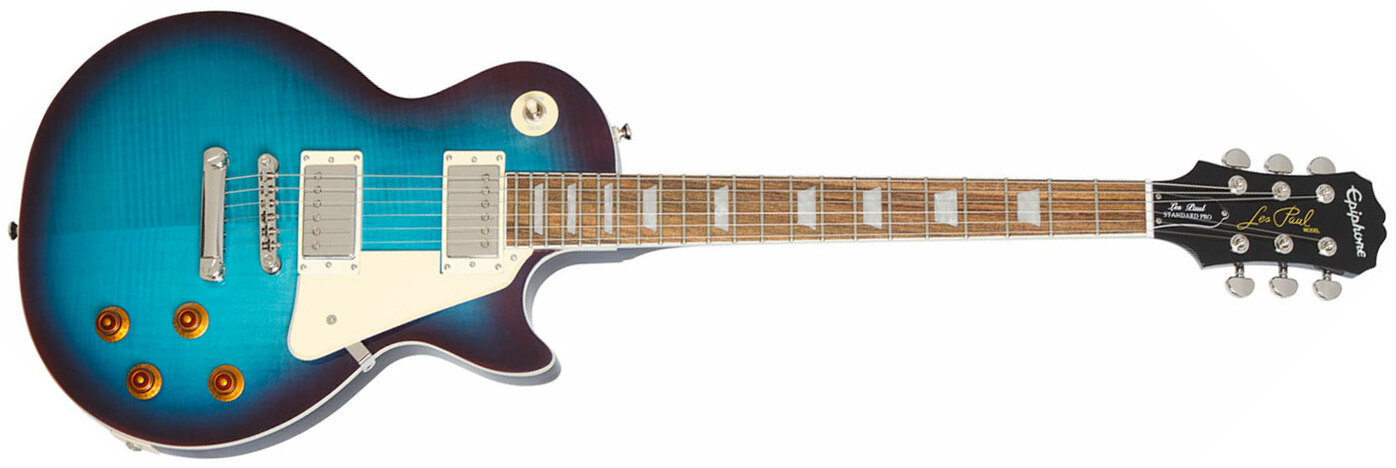 Epiphone Les Paul Standard Plus Top Pro Hh Ht Pf - Blueberry Burst - Guitarra eléctrica de corte único. - Main picture