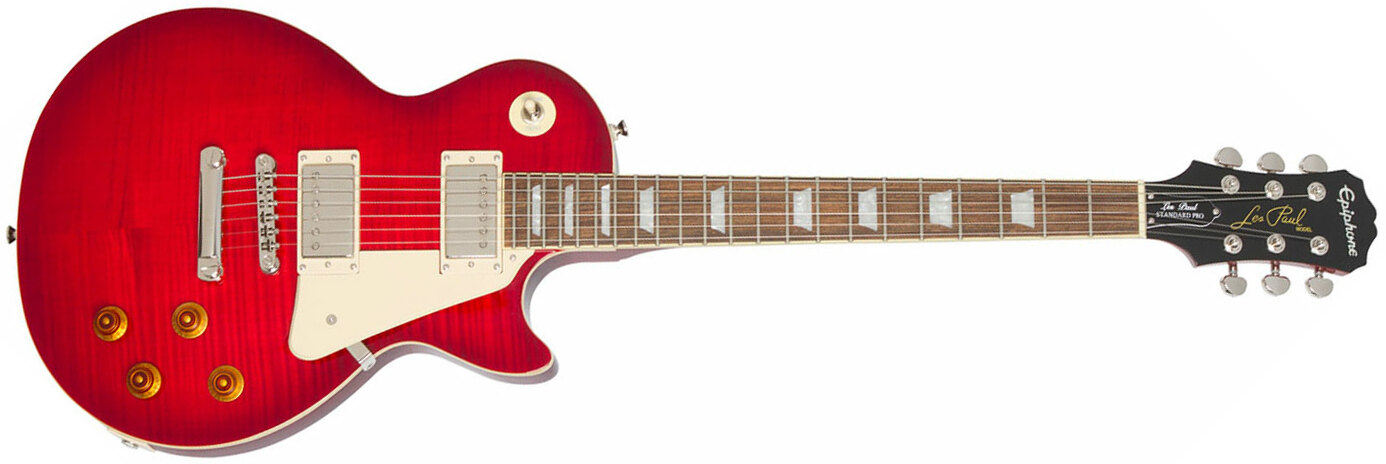 Epiphone Les Paul Standard Plus Top Pro Hh Ht Pf - Blood Orange - Guitarra eléctrica de corte único. - Main picture
