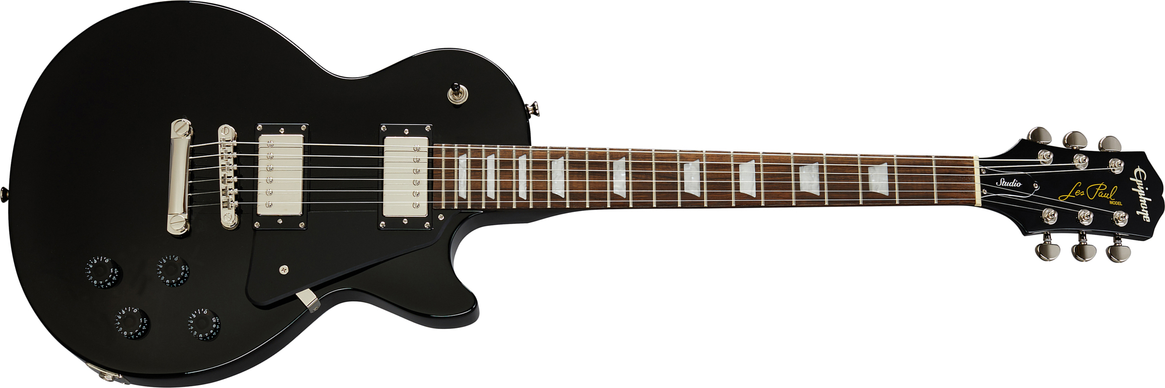 Epiphone Les Paul Studio 2h Ht Pf - Ebony - Guitarra eléctrica de corte único. - Main picture