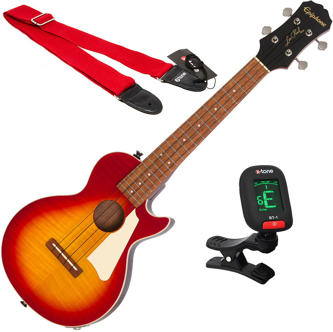 Epiphone Les Paul Tenor Acoustic/electric Ukulele + X-tone Xg 3111 Strap + X-tone 3110 Tuner - Paquete de ukelele - Main picture