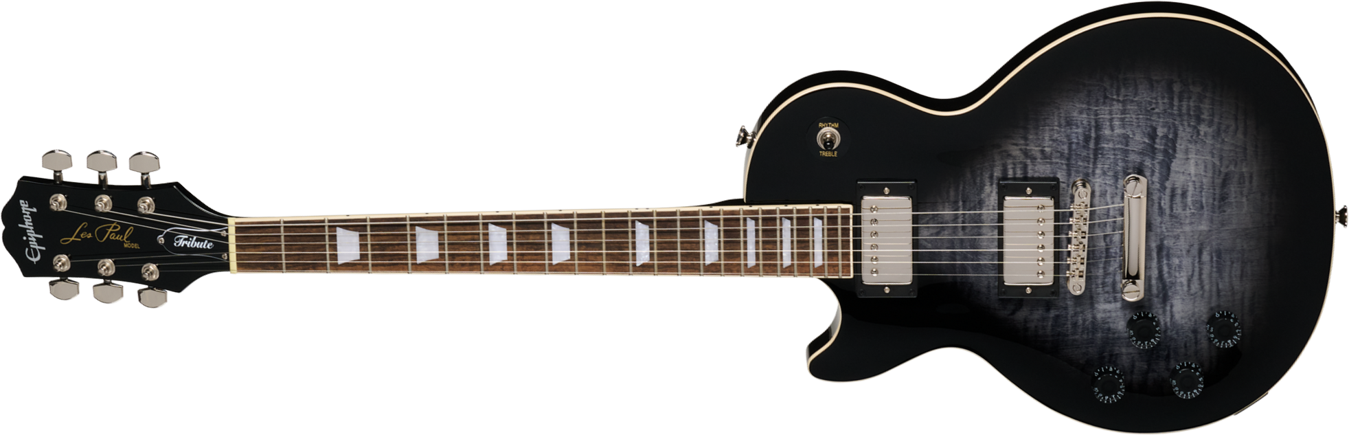 Epiphone Les Paul Tribute Plus Lh Gaucher Ibg 2h Ht Rw - Ebony Burst - Guitarra eléctrica de corte único. - Main picture