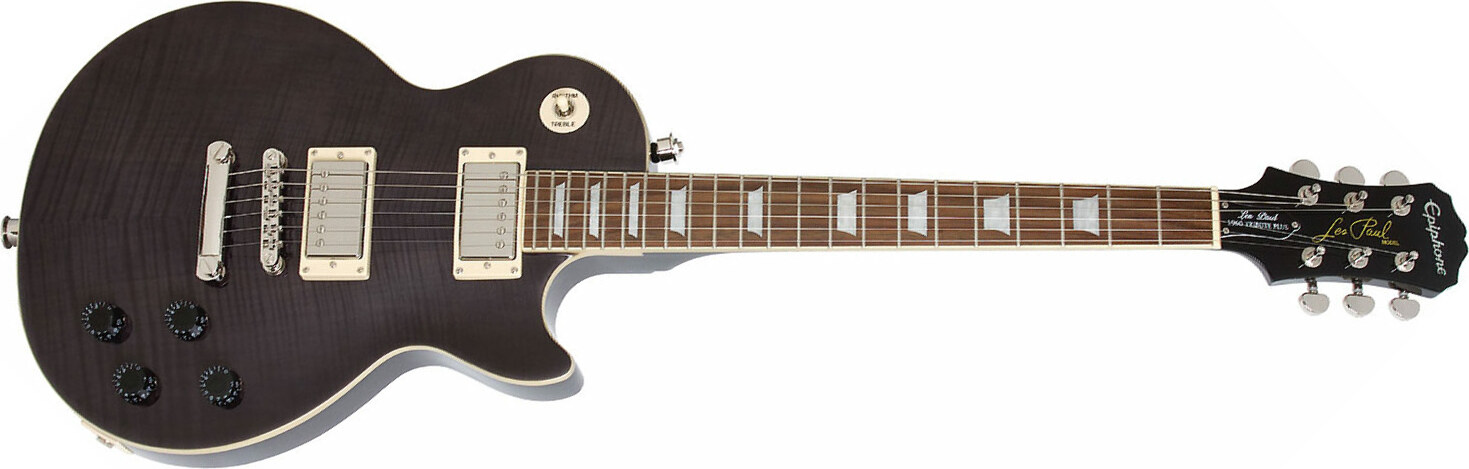 Epiphone Les Paul Tribute Plus Outfit Ch - Midnight Ebony - Guitarra eléctrica de corte único. - Main picture