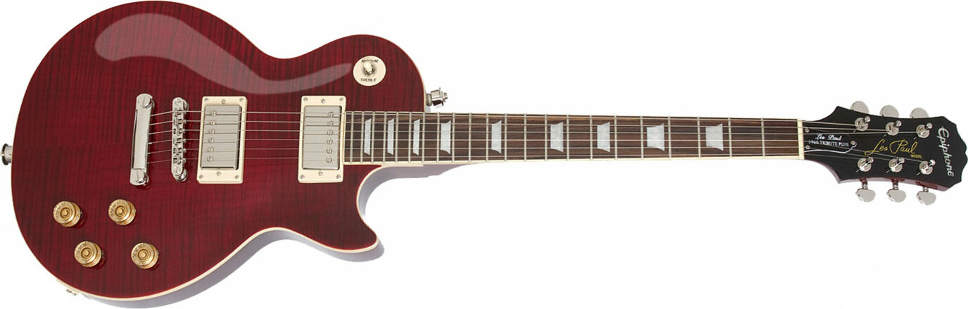 Epiphone Les Paul Tribute Plus Outfit Ch - Black Cherry - Guitarra eléctrica de corte único. - Main picture