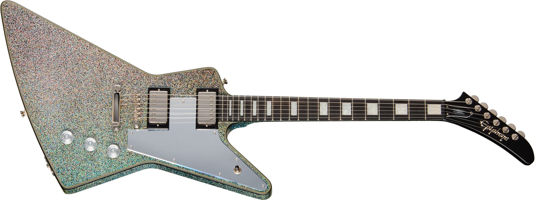 Epiphone Lzzy Hale Explorer Custom Signature 2h Ht Eb - Black Diamond Holographic Sparkle - Guitarra electrica metalica - Main picture