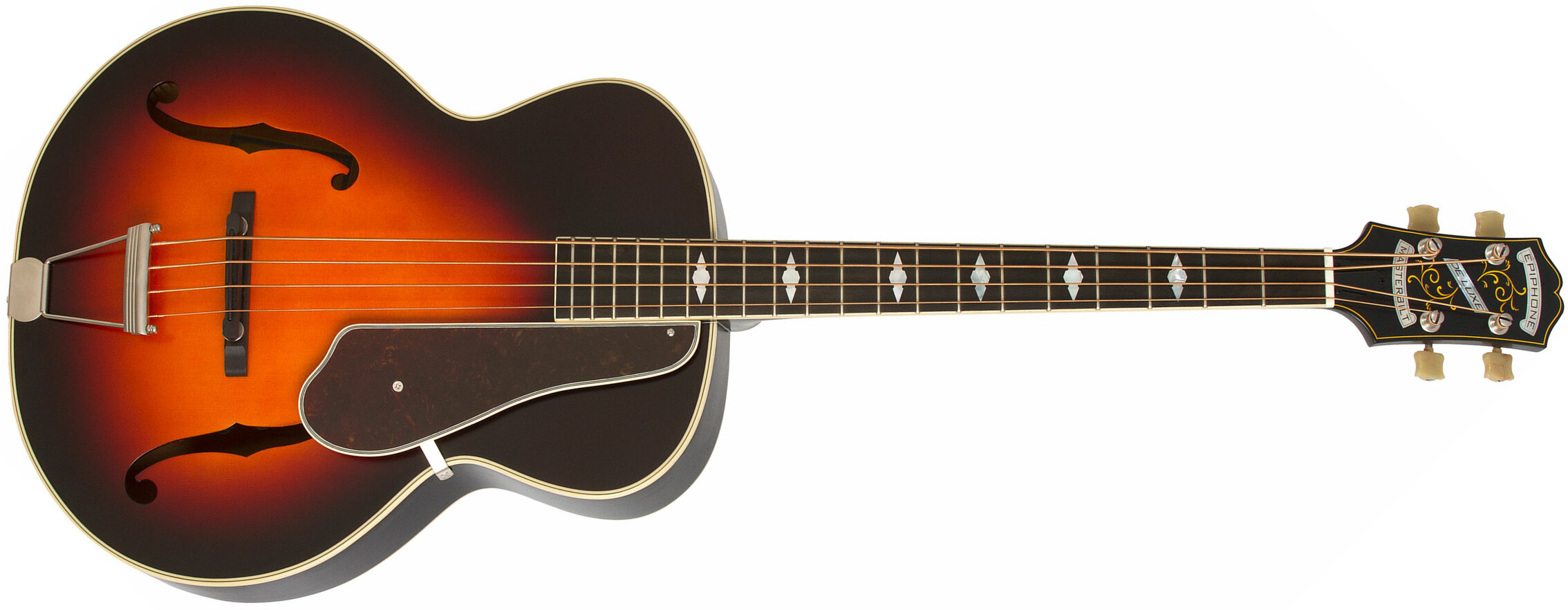 Epiphone Masterbilt Century De Luxe Classic 4-string Acoustic/electric Bass Eb - Vintage Sunburst - Bajo eléctrico semi caja - Main picture