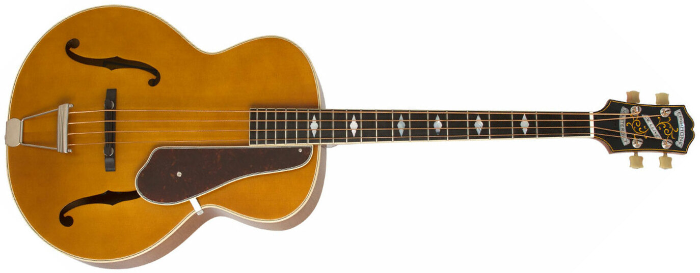 Epiphone Masterbilt Century De Luxe Classic 4-string Acoustic/electric Bass Eb - Vintage Natural - Bajo eléctrico semi caja - Main picture