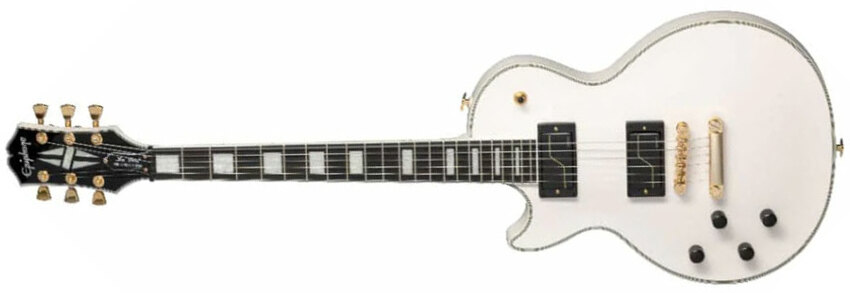 Epiphone Matt Heafy Les Paul Custom Origins Gaucher Signature 2h Fishman Fluence Custom Ht Eb - Bone White - Guitarra electrica para zurdos - Main pic