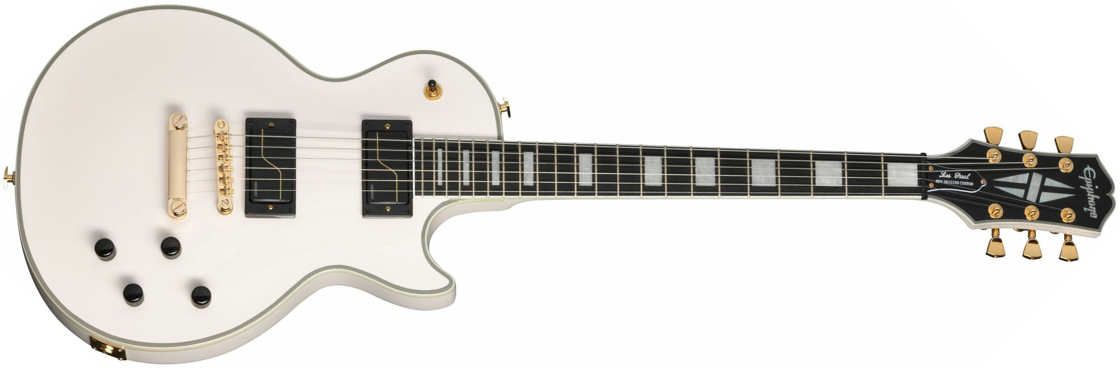 Epiphone Matt Heafy Les Paul Custom Origins Signature 2h Fishman Fluence Custom Ht Eb - Bone White - Guitarra eléctrica de corte único. - Main picture